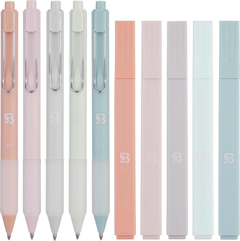 Believe - Aesthetic Highlighters and Gel Pens With Soft Ink And Tip, Bible Highlighters and Pens No Bleed, Dry Fast Easy to Hold, for Bible Journaling Planner School Supplies (Pastel) - Image 1